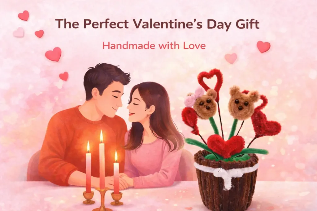 valentine’s day teddy bear flower pot