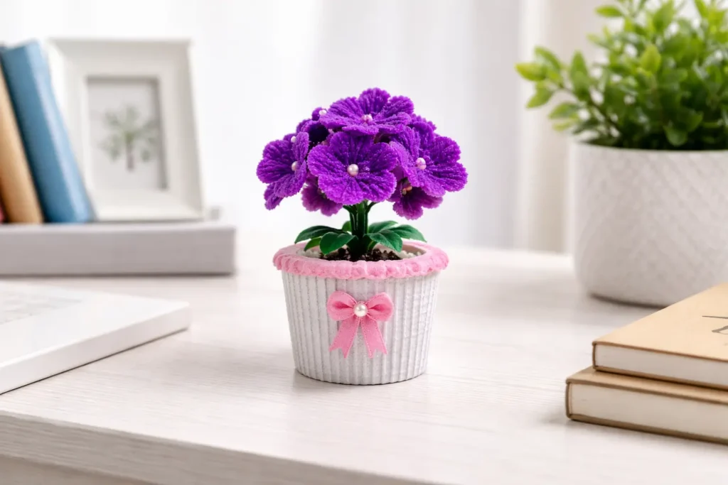 blossora purple primrose flower pot lifestyle image